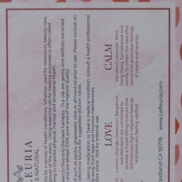 Lefleuria Pure and Natural Essential Oils Crazy in Love Aromatherapy Coll - Picture 9 of 13